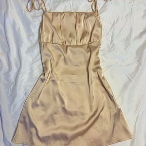 Cream silk mini dress, sz small